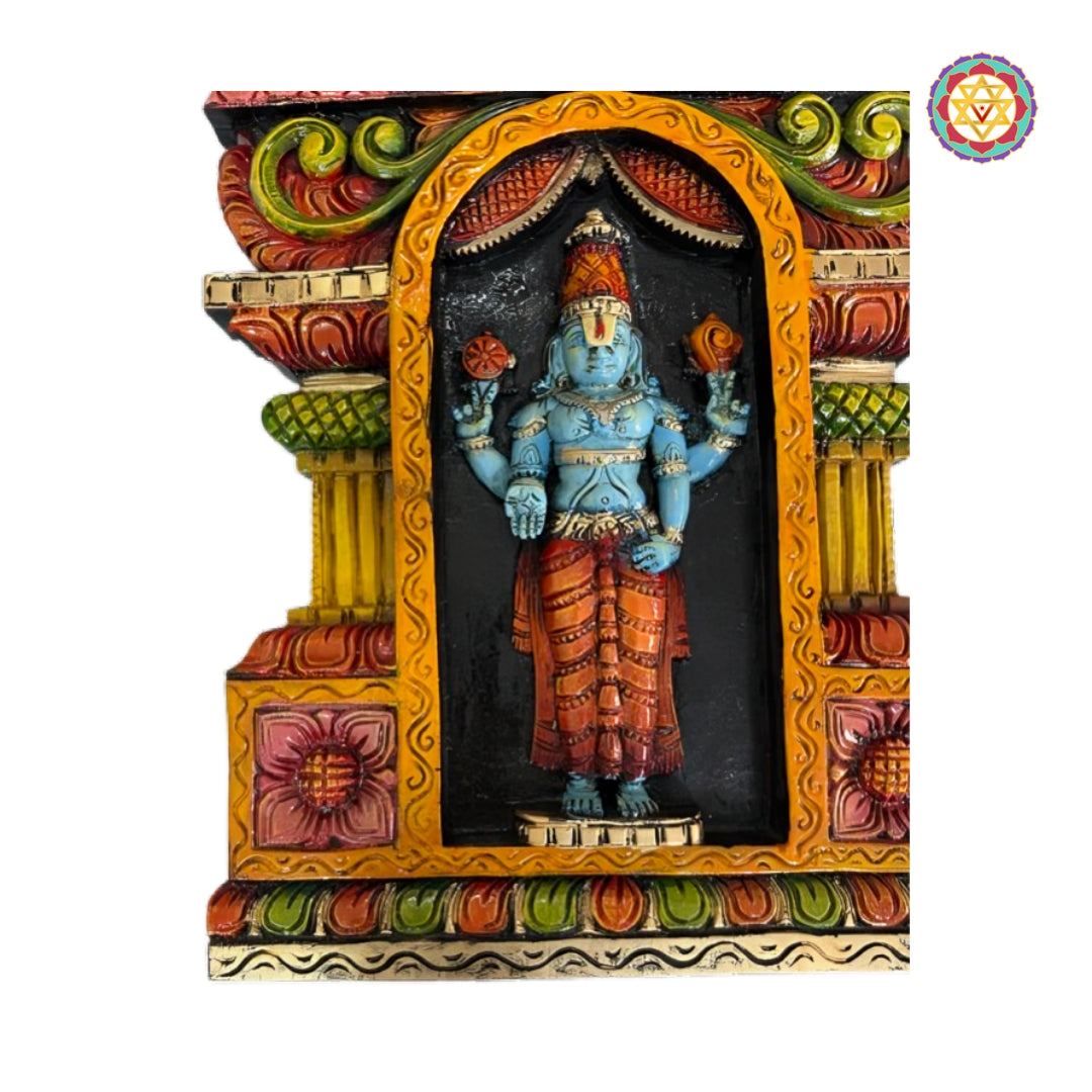 traditional balaji wood carving wall panel