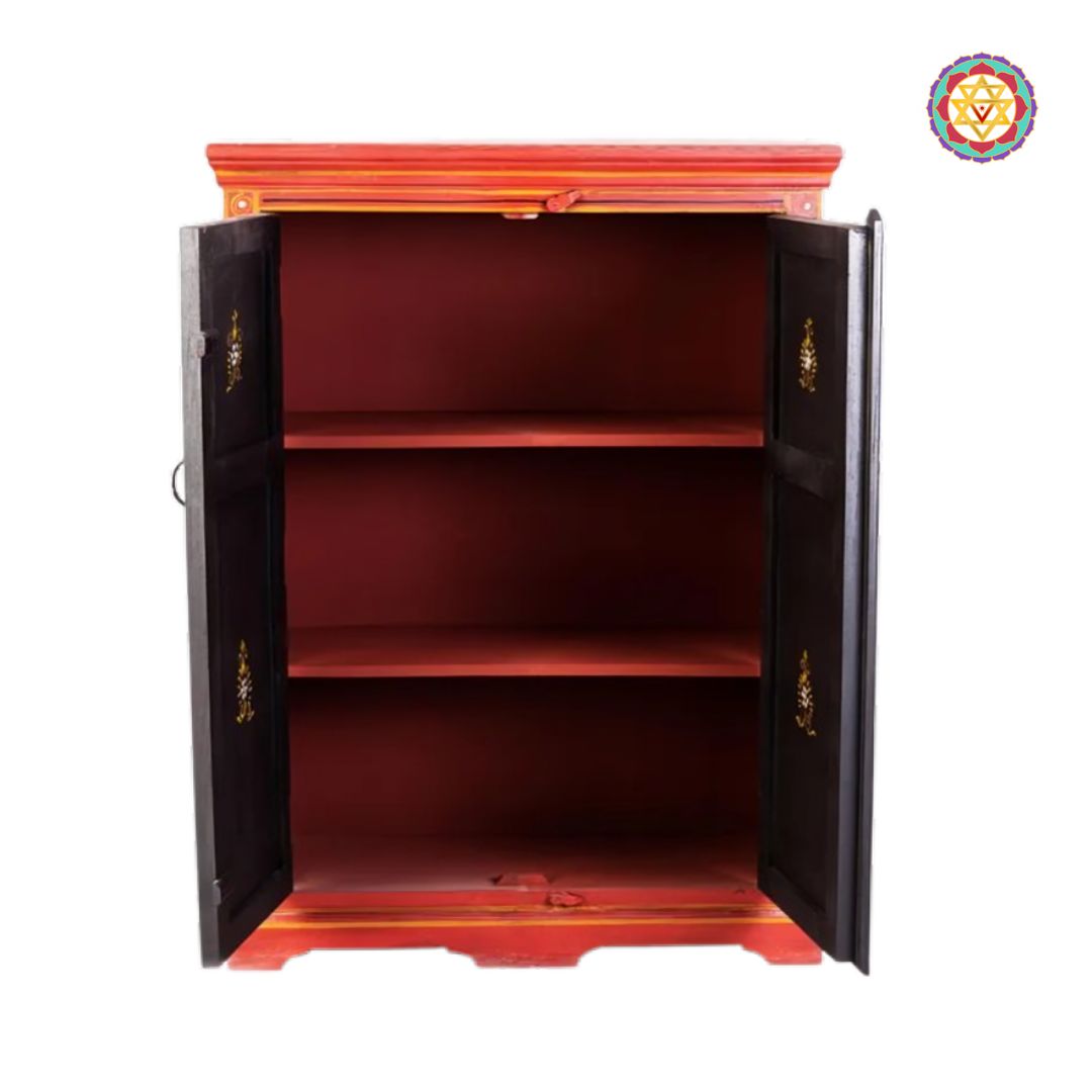 heritage wooden storage cabinet artistic décor