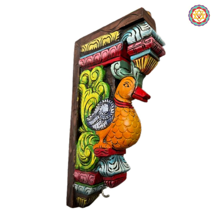Detailed mahogany wood wall brackets showcasing the sacred Annam swan with traditional carvings.