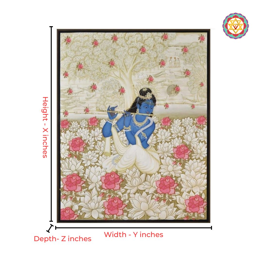 traditional pichwai art lotus theme devotional artwork
