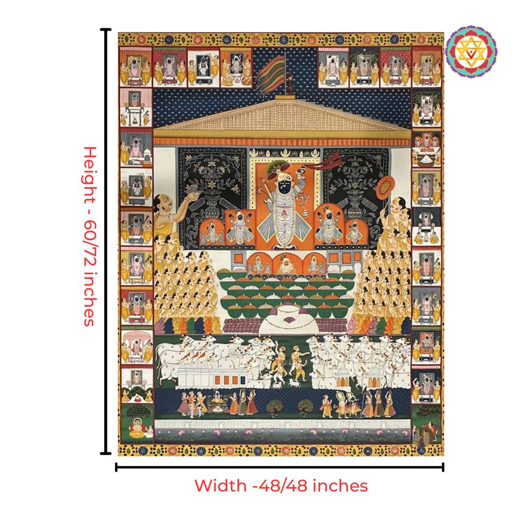 traditional pichwai painting with leela border