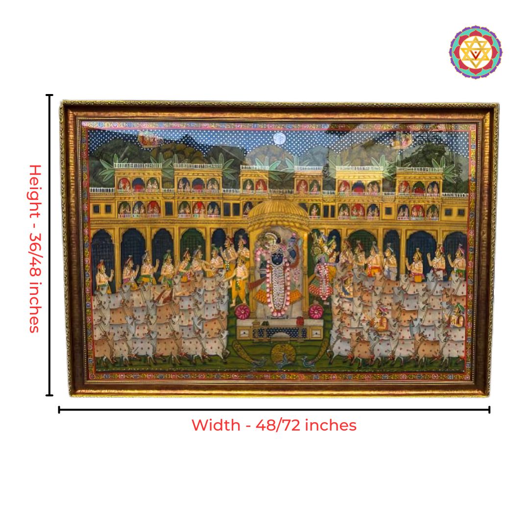 traditional pichwai art royal theme handpainted design