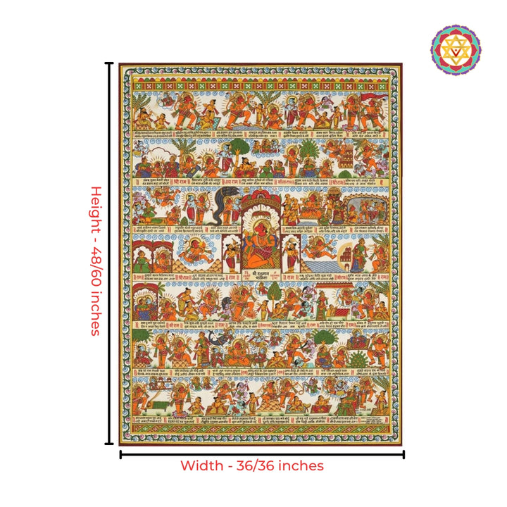 Traditional Phad Painting Cotton Cloth Hanuman Chalisa