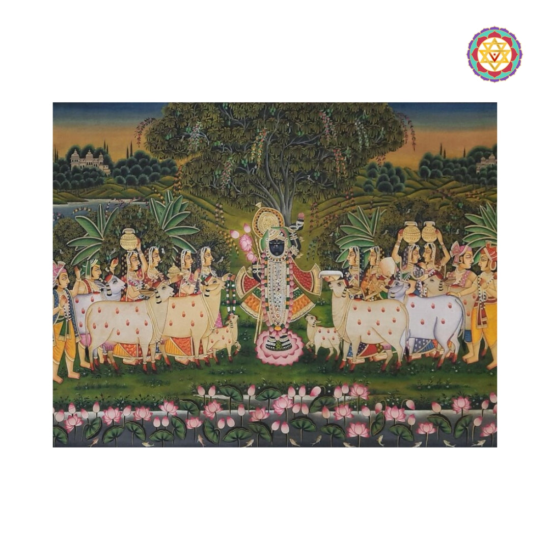 Traditional Shrinathji Pichwai Painting Cotton Cloth