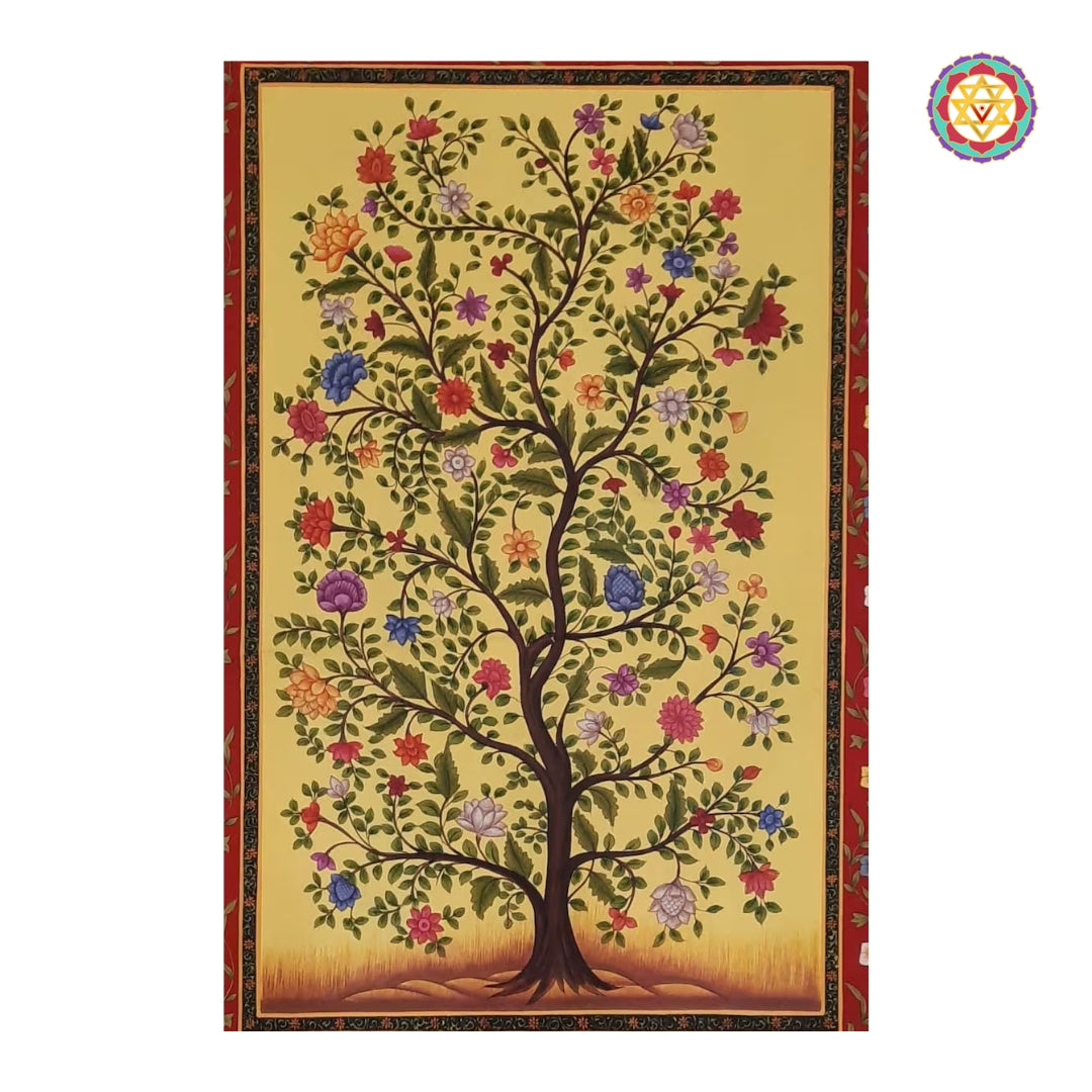 Premium cotton cloth Kalpavriksha spiritual wall art