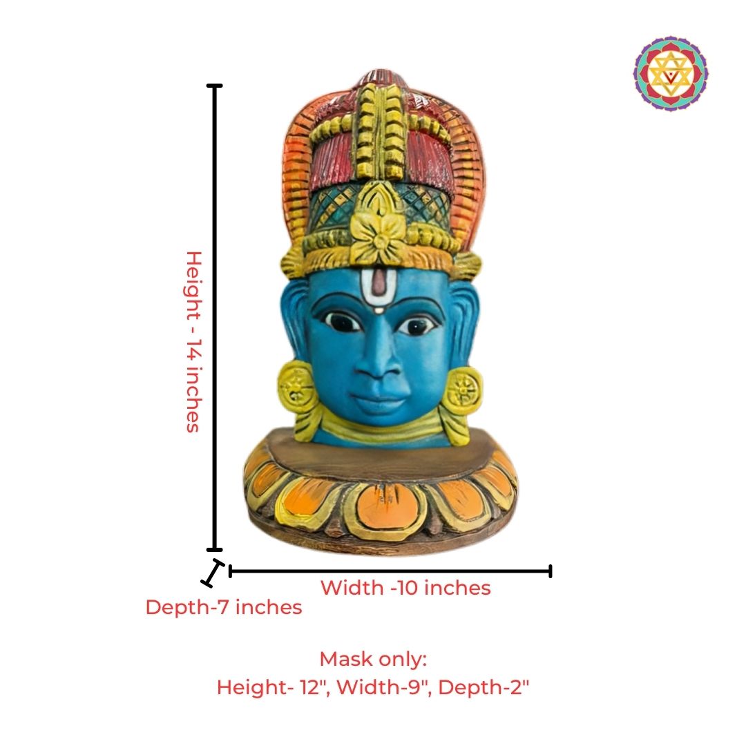 unique wall decor Vishnu wooden carved piece