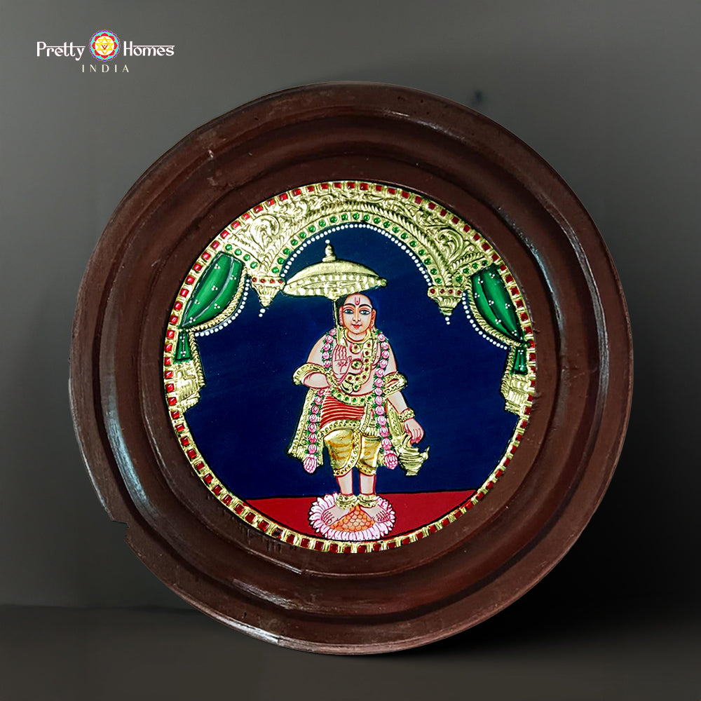 Antique Finish Teakwood Frame Tanjore Art Lord Vishnu Dasavatar
