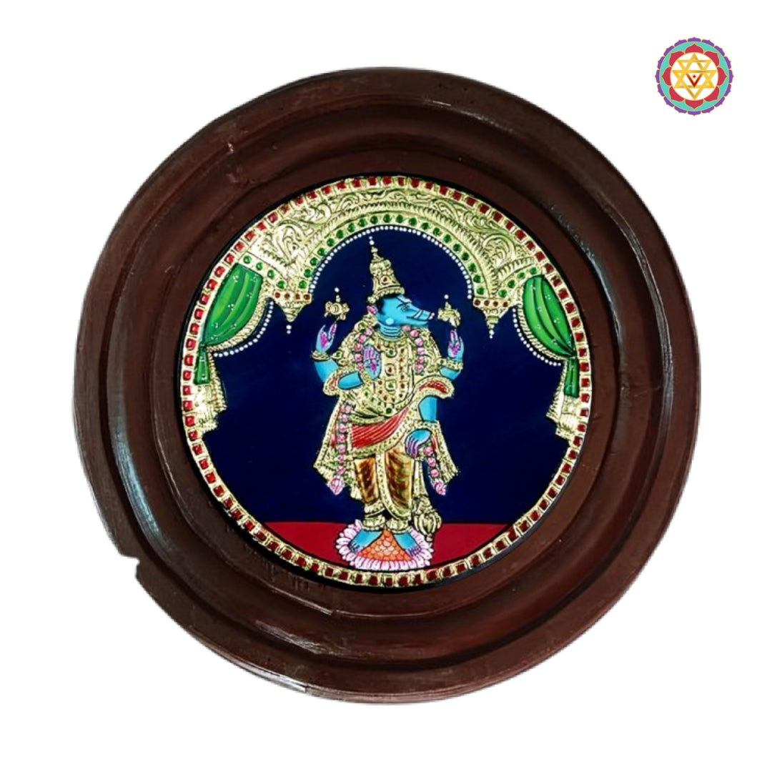 Traditional Hand-Painted Round Tanjore Art Lord Vishnu Dasavatar