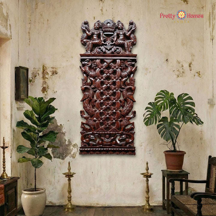 Vintage Chettinad appakadu spoon wall hanging panel with heritage decor style