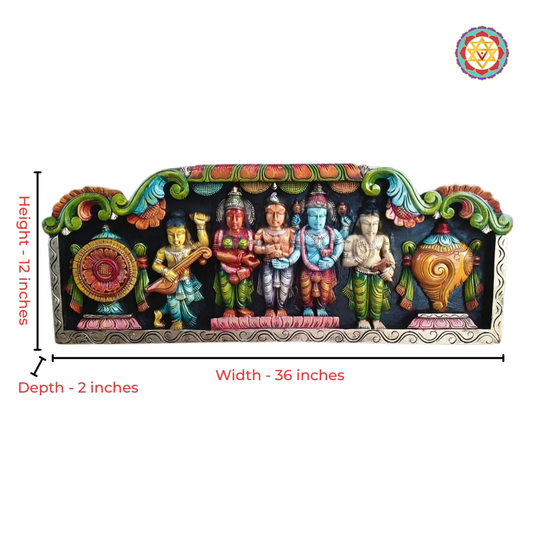Close-up detailing of Meenakshi Kalyanam carving with intricate temple motifs