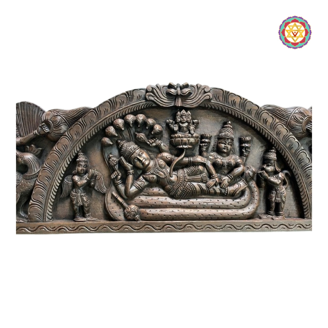 handcrafted vishnu pooja room wall panel