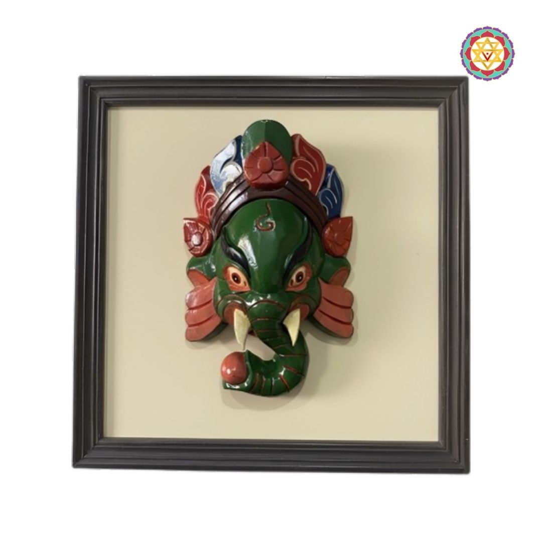 wooden ganesha wall art large handcrafted panel