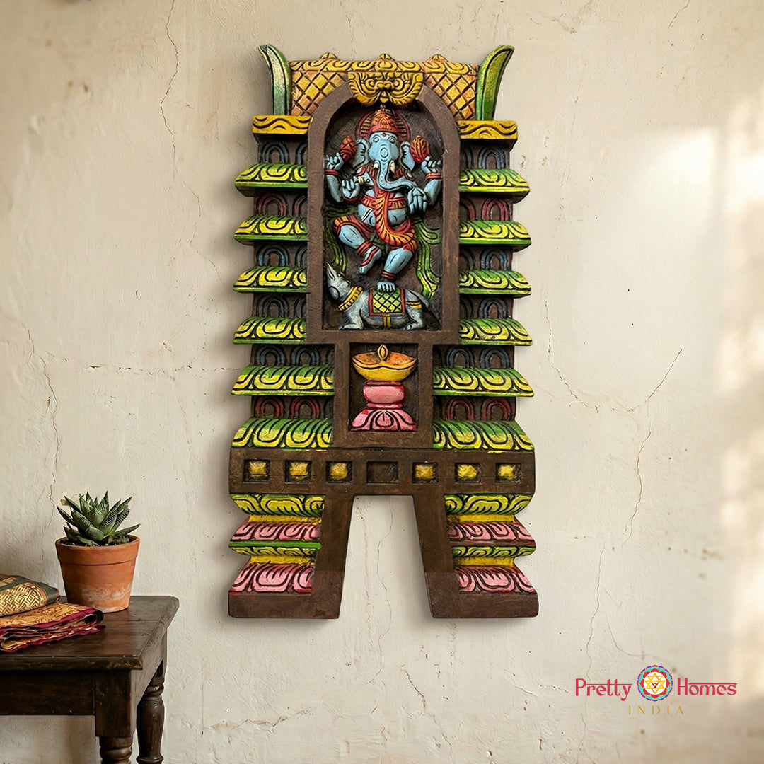 wooden ganesha wall hanging gopuram wall decor