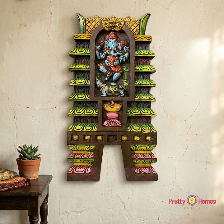 wooden ganesha wall hanging gopuram wall decor