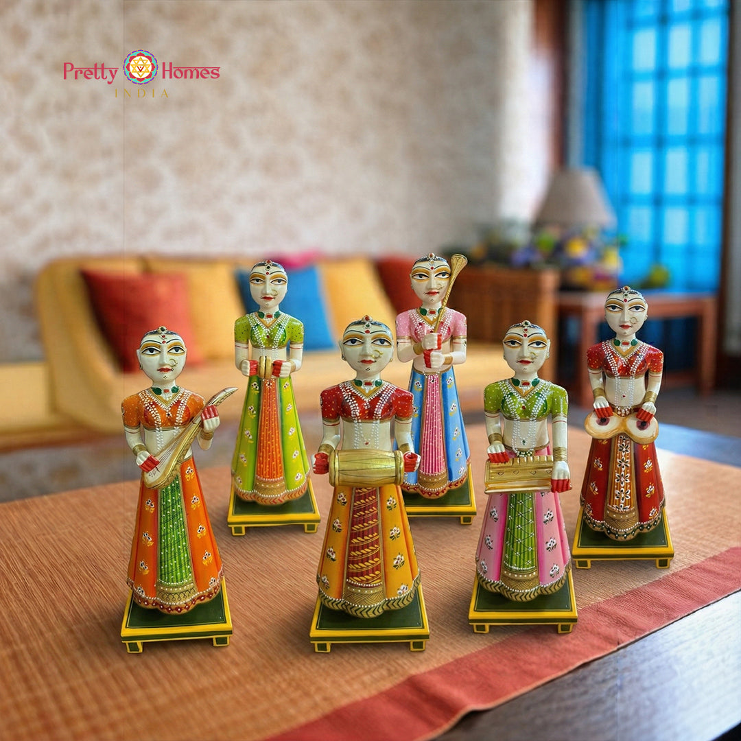 wooden gangaur dolls set handcrafted home decor