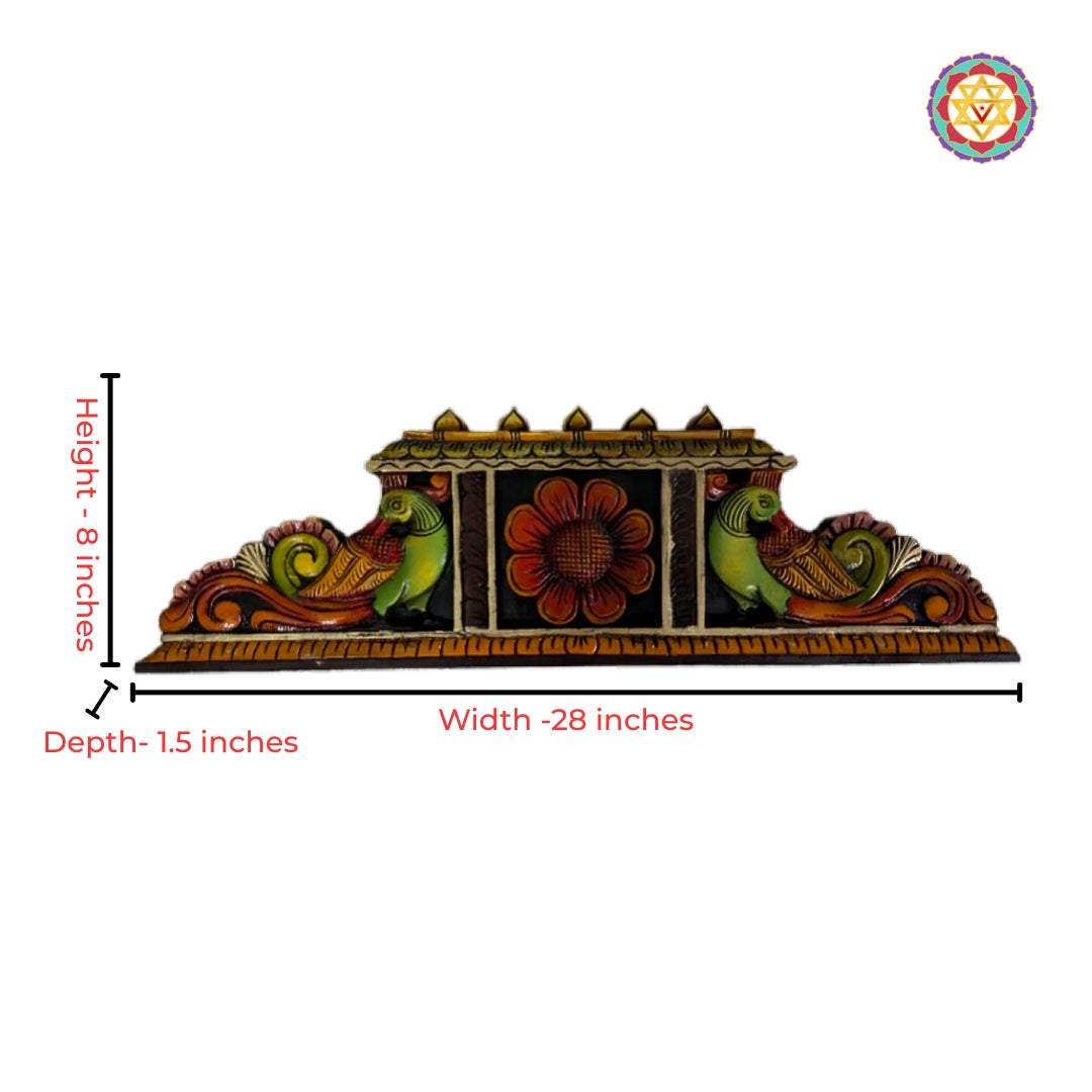 Ornate peacock wood wall panels living room decor