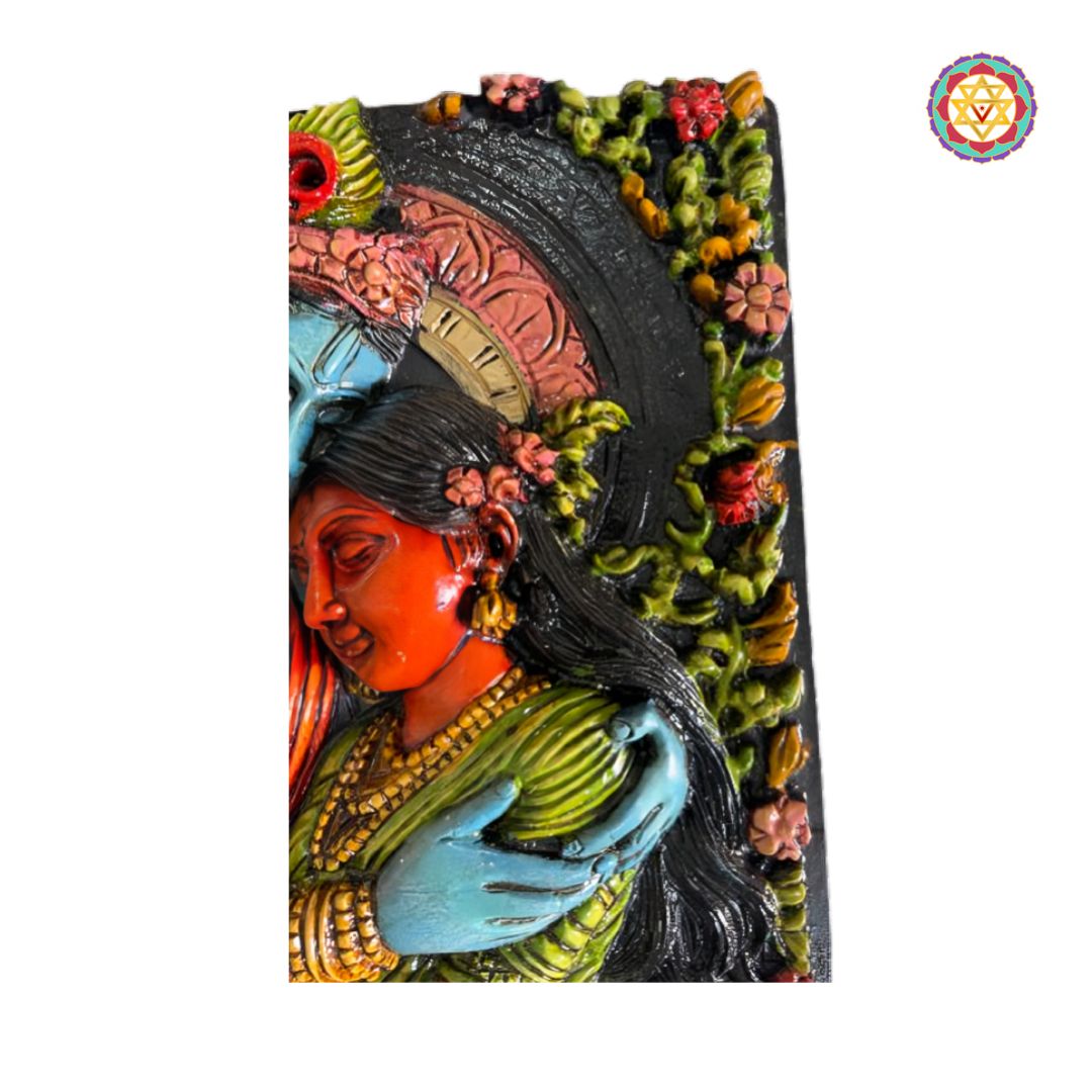 handcrafted wooden radha krishna statue for pooja room