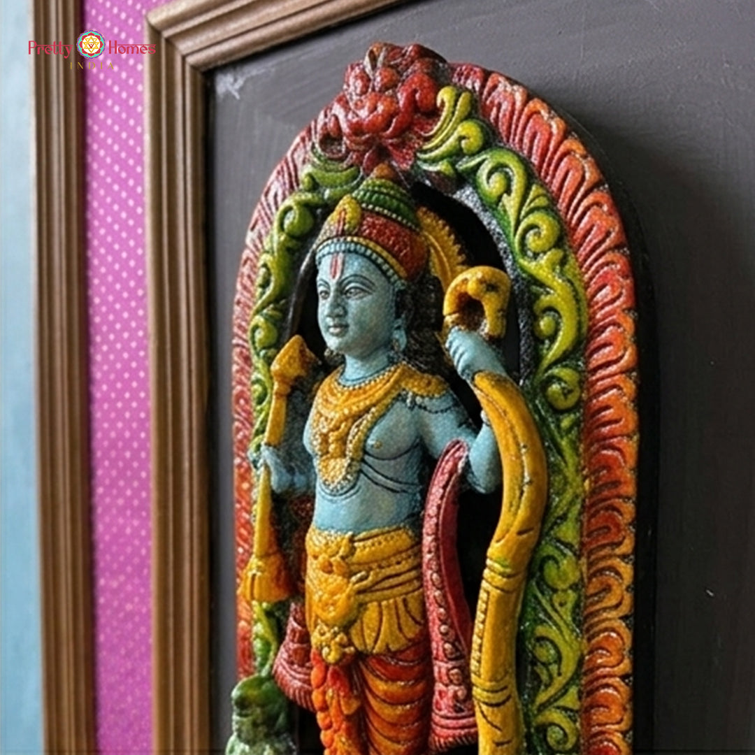 wooden wall hanging lord ram ayodhya framed art