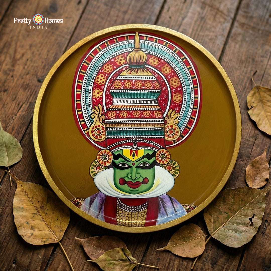 wooden wall decor kathakali hand painted art